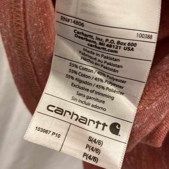 Carhartt Original Fit Salmon Pink Womens T-Shirt Size S - Picture 6 of 6